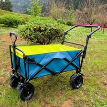 코스트코핸드트럭 화물용승강기 코스트코접이식카트 코스트코핸드카트 코스트코손수레 코스트코카트 농업용운반차 지개, 1-새로운 탈착식 대형 푸시 로드-파란색 및 노란색