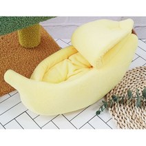 푹신한 소형견용 바나나 쿠션 집 / 유리창 선반 침대 원목하우스 종이 해먹