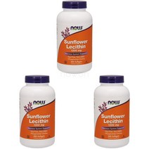 (3개묶음)나우푸드 보충제 해바라기 레시틴 1200 포스파디딜 콜린 200 개입 소프트젤 NOW Supplements Sunflower Lecithin 1200 mg with P