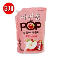 [유니크앤몰] LG 친환경 주방세제 자연퐁 POP 달콤한 애플향 리필 1300ml, 3개