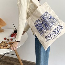 언니닷컴 레트로 프린트 캔버스백 에코백 숄더백