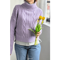 [당일발송] 스테디 버니 꽈배기 크롭 데일리 키작녀 퍼 니트티 목폴라 니트(3colors) knit0010