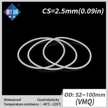 /실리콘 고무 oring VMQ CS 2.5mm OD52/56/58/60/65/70/75/80/90/100mm O 링 가스켓 O-링 방수, 06 70x65x2.5mm_01 1pieces