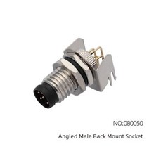 CAZN M8 앵글 수 백 마운트 소켓 34568 코어 항공 플러그 IP6768 방수 용접 PCB 커넥터, 없음, 080050 Male+8 core A
