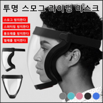 1+1 김서림 방지 투명 방호 마스크 풀 페이스 쉴드 / 공사용 비말차단 투명마스크 x2, 그린x2, 프리사이즈