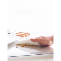 유리 대용 pvc 식탁보 방수 및 노 워시 테이블 매트 투명 커피 책상 주방 식탁 PU, 90x160CM, 항균 투명 6.0 두께 4.0