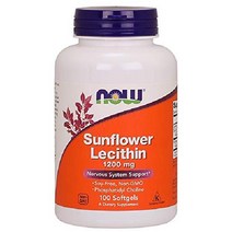 나우푸드 선플라워 해바라기 레시틴 1200 mg 포스파티딜 콜린 소프트젤 100/200, 100 소프트젤