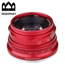 35mm F1.6 렌즈 카메라 소니 캐논 후지 파라소닉 올림푸스 APS-C 초점 수동, E 마운트, 레드