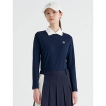 빈폴골프 여성 네이비 칼라변형 기모 티셔츠 (BJ2941A21R)