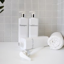 부르크 사각 500ml 욕실 디스펜서 샴푸통, 화이트 골드, HAIR SHAMPOO