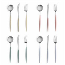 큐티폴 고아 파스텔 디너 커트러리 3종 1인조 4colors, 도브블루