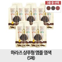 하라즈 샴푸형 앰플 염색 염색제 다크브라운5팩, 다크 브라운, 1세트