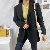 쓰리타임 / 오버핏 자켓 투버튼 카라 꾸안꾸 가을
