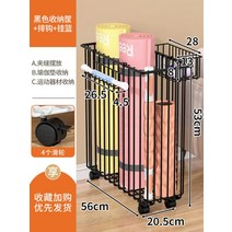 요가매트보관 덤벨 이동식 보관함 수납 바벨정리대 헬스용품, 블랙 대형 후크 + 행잉 바스켓