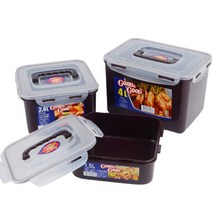 김치 냉장고 통 사각 밀폐 용기 장아찌 대형 반찬통 보관 김장 배추 절임 플라스틱 케이스 1 5L 2.4L 4L, 4L