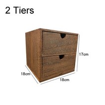 원목서랍장 옷 수납 거실장 정리함 수납 서랍 작은 데스크탑 장식 캐비닛 상자, 01 2 tier