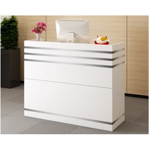 안내데스크 리셉션 금전등록기 매장데스크 안내원, 웜 화이트 라이트 월넛 100x42x102cm
