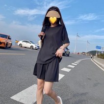 USP784264여성 여름 쿨 썸머 반팔 상하 예쁜 투피스 세트 블랙