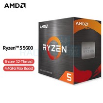 AMD Ryzen 5 5600 R5 3.5 GHz 6 코어 12 스레드 CPU 프로세서 7NM 65W L3 32M 100-000000927 소켓 AM4 냉방 팬 포함, 한개옵션0