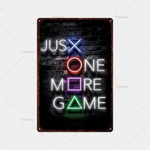 네온사인 LED 네온 무드 등 조명 감성캠핑 파티조명 레트로 틴 로그인 아트 게이머 보이 게임 그림 그리기 홈 거실 장식 독특한 금속 사인 보드 548EA 4, 20x30cm, 01 21