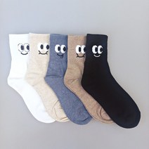 비비드컬러 여자 여성 데굴데굴 눈알 중목 면 양말 5color