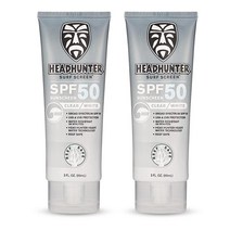 Headhunter 튼튼한 Reef Safe 자외선 차단 SPF 50 서핑용 미네랄 페이스 크림 스펙트럼 UVA/UVB 안전 피부 손상 방지 프리미엄 클리어 화이트, 1개