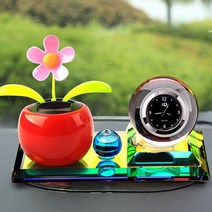 솔솔마켓 인테리어 엔틱소품 차량용 인형 감성 꽃병, 오렌지사과꽃+관음사복수정볼