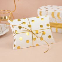 10/20Pcs 베개 사탕 상자 황금 도트 스트라이프 크래프트 종이 선물 초콜릿 포장 웨딩 생일 파티 호의 용품, [02] Style1