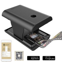 필름현상 스캔 필름카메라 현상 스캐너 스마트폰을 사용하여 오래된 35mm 135mm 및 를 스캔하고 재생할 수 있는 전화 스캐너 ton169 모바일 스캐너, 검은색