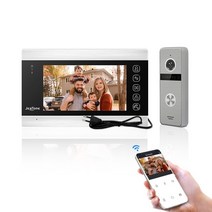 스마트 인터폰 jeatone tuya wifi 비디오 초인종 스마트 홈 인터폰 720p ahd 유선 야외 초인종 카메라와 7 인치 실내 비디오 폰 화면, p207s1m706s1-86-빈