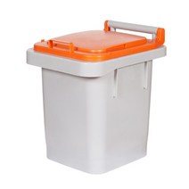 40리터 음식물 쓰레기통 폐기물 분리수거함 업소용 가정용 일체형 40L, 주황