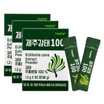 힐링 제주 감태 100 추출물 분말 가루 30스틱x3박스 차 환 정 천연 영양제 갱년기 먹는법 효능 요리 플로로타닌 후코이단 씨놀 알긴산 디에콜 만디톨 요오드 천연, 3박스, 30스틱