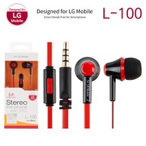 ForLG모바일 커널형 스테레오 이어폰 L-100, 레드 + 블랙