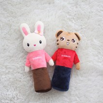 BABISM 토끼 호랑이 키즈 차량용 안전벨트 인형 쿠션, 타이거레드