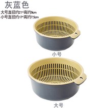 뉴타임즈 Mar.20 29번 가정용 거실 과일 바구니 심플 큐티 키친 싱크 탱크 창의 플라스틱 과과 수납 바구니Z, 그레이 블 루 1 큰 사이즈 1 작은 [4 종]