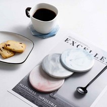 무드 티 코스터 차 커피 잔 홀더 홈 카페 컵 받침 카페 티코스터 외국인선물 집들이선물 무지컵홀더, (선택_핑크 사각_)