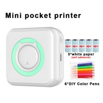 포터프린터 핸드폰사진인화 pocket Thermal printer 휴대용 미니 무선, greem-jdyz-5-c