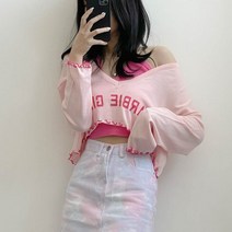입꼬 하이틴 오프 바비걸 크롭 나시 세트2color