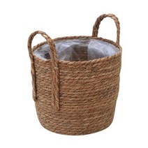 더줌커머스 라탄 원형 바구니 소, 브라운, 1개