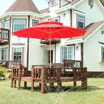 드라마원목가구 야외용 소나무원목 평상 가로150cm*세로150cm 다양한펜스활용 멀티평상, 펜스없음, 40cm, 소나무색