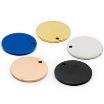 강아지 입마개 둥근 개 ID 태그 금속 이름 TagsMirror 광택 강아지 고양이 분실 방지 플레이트에 대한 스테, 01 Mix Colors_02 30MM