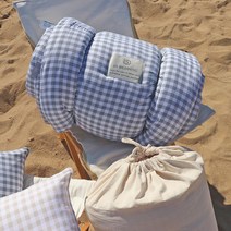 이즈베딩 세미 바이오워싱 깅엄체크 캠핑이불 차박이불 차량용이불 감성캠핑 침낭 이불세트, 캠핑이불(+이불파우치), 캠팽패드추가, 슬레이트그레이