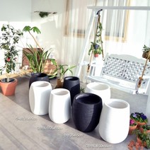 모던 FRP 경량 인테리어 대형 화분모던 FRP 경량 인테리어 대형 화분, 원형 35x45cm 화이트
