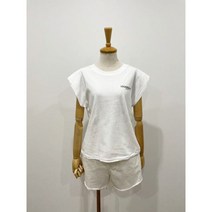 어깨패드 민소매 티셔츠