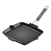 STAUB 주철 실리콘 손잡이 그릴팬 24cm 블랙, 기본