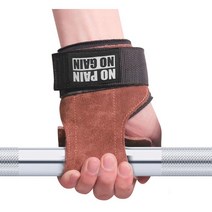 [배송5일소요] 소가죽 헬스스트랩 프로 크로스핏장갑 풀업 턱걸이스트랩 데드리프트 바벨스트랩, 코코아