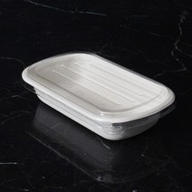 친환경포장용기 펄프용기 펄프도시락 750mm 1구사각 크라프트몸통과 투명뚜껑 500세트, 상세페이지 참조