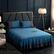 레이스 100% 면 더블 맞춤법 침대 스커트 매트리스 커버 160x200 140x200 133x72Fabric 침실 장식 통기성, bed skirt lan_135x190cm 1pc