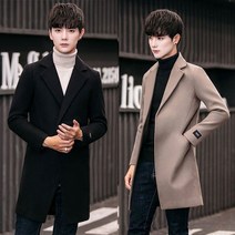 남성 정장 트렌치코트 가을겨울 미디 빅사이즈 루즈핏 모직 롱점퍼