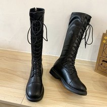 베리샵 VS1092 여성 뒷지퍼 미들 워커 롱부츠